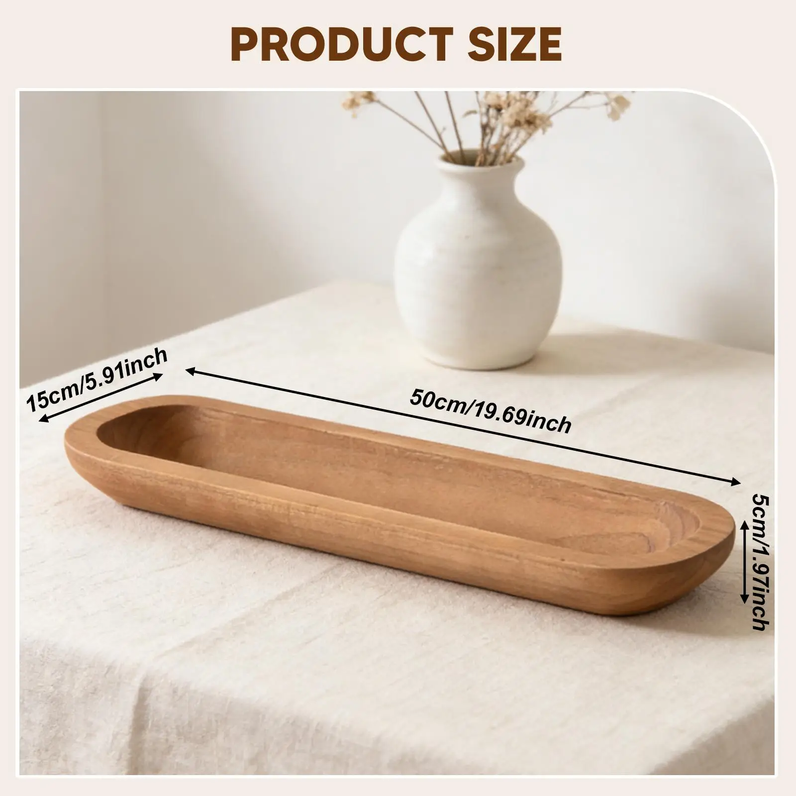 Bowl for Candle Making Decorative Solid Wood Fruit Dessert Platter Simple