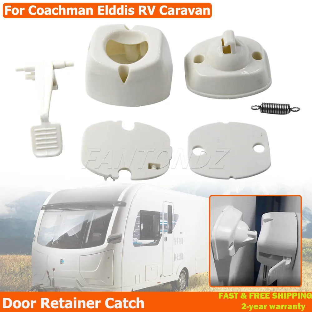 RV Door Retainer Catch Latch Holder Compartment Clips White Plastic Exterior For Coachman Elddis Caravan Motorhome Campervan