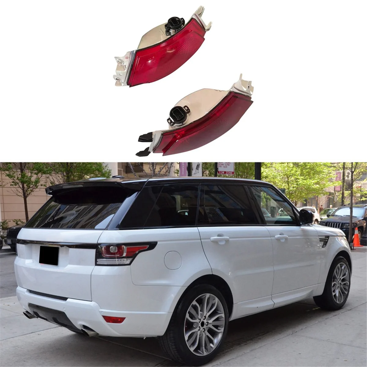 Luz antiniebla del parachoques trasero del coche confiable-1 par (LH+RH) luz de freno LR 043985   LR LR 043983   Para Land Rover Range Rover Sport L494 2014-2022