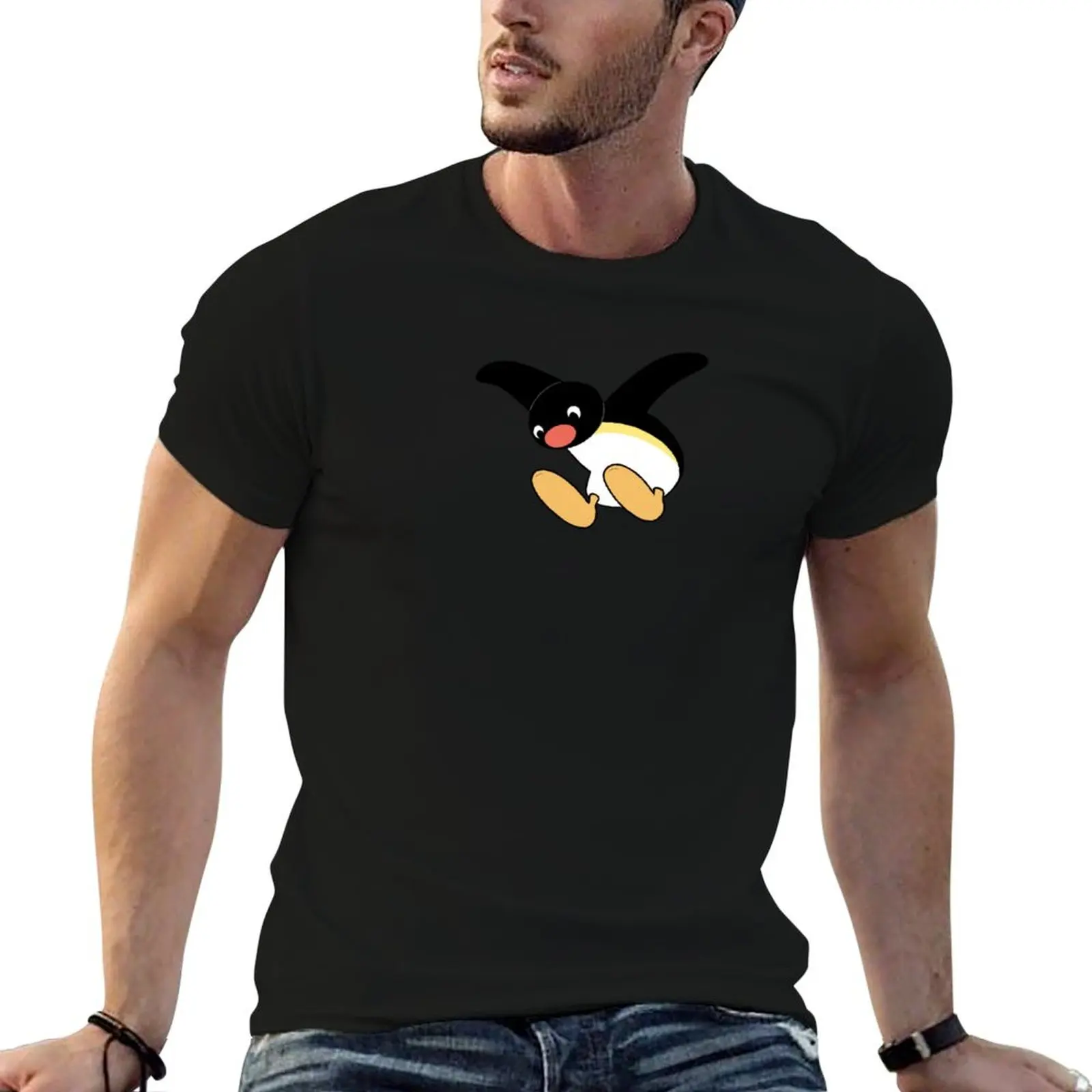 

funny t shirts pack for for man cotton shirts Pingu man T-Shirt cotton t