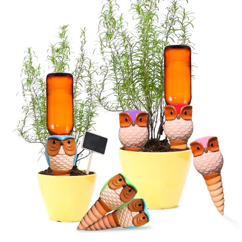 Watering Spikes For Outdoor Plants 6pcs Plants Self Watering Spikes In Terracotta Wine Bottle for Indoor Outdoor Garden Waterer