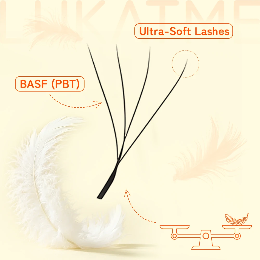 LUKATME W Shape 4D Eyelash C/CC/D/M/L Curl Bloom Premade 4D Fans Eyelash Extensions Light Volume W 4D Mink Lash