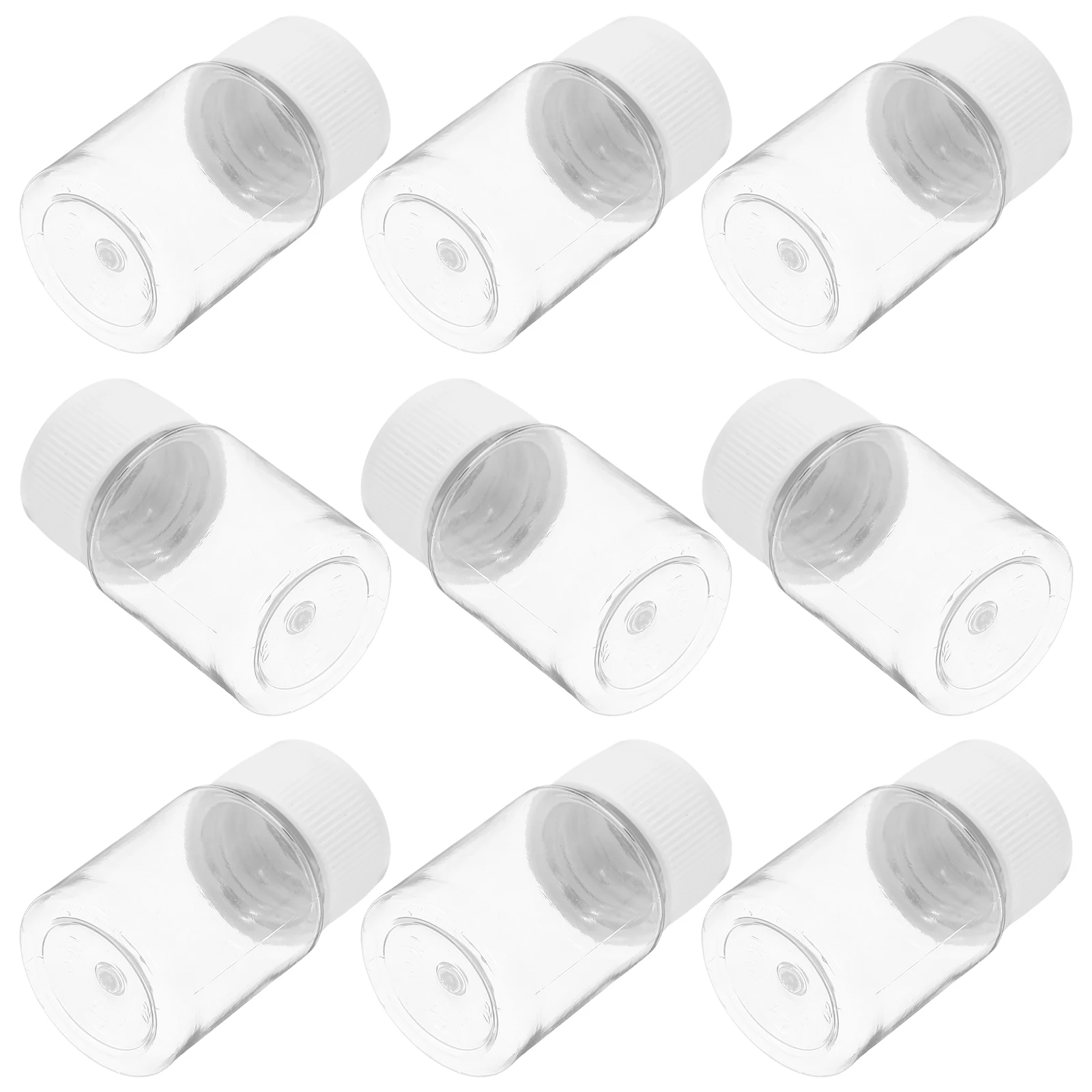 

10 Pcs Plastic Bottle Empty Pill Bottles Jar Clear Wide Mouth Chemical Vials Container Travel