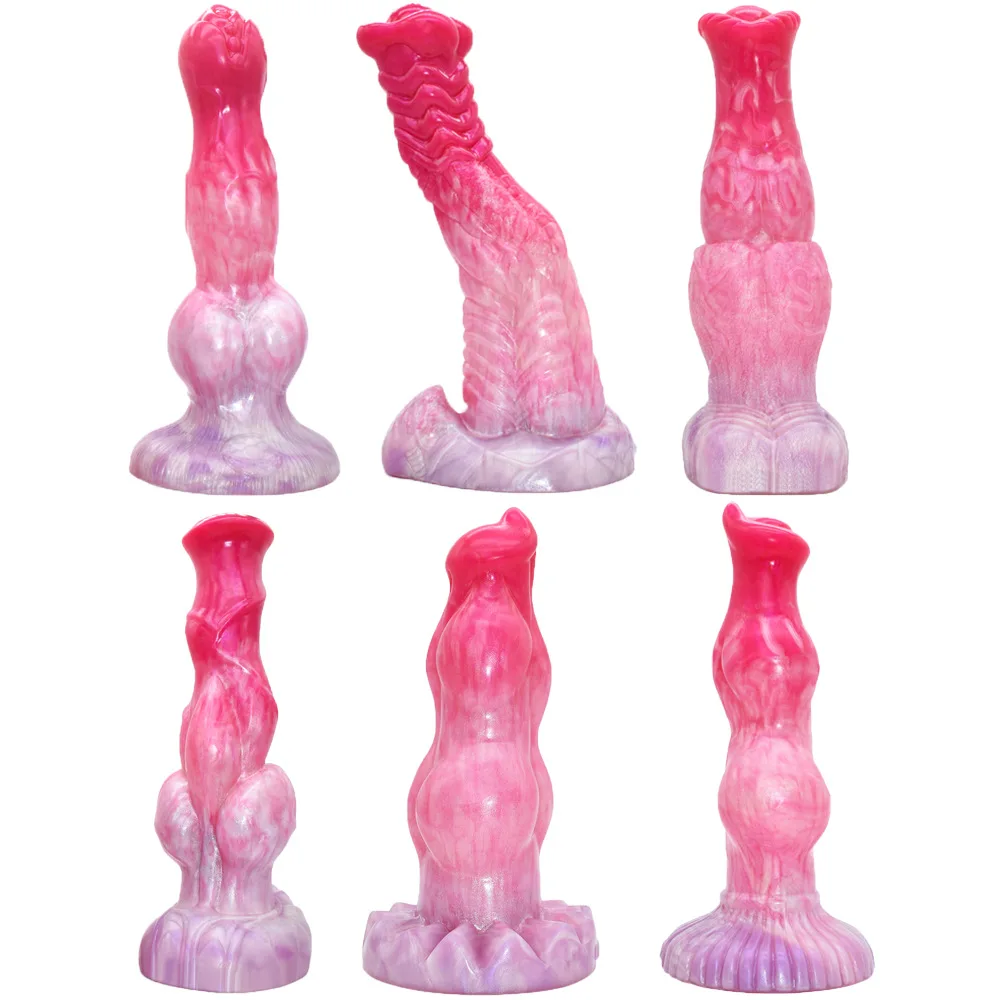 10,82" realistische dierendildo, hondendildo met knoop, fantasiewolf lul buttplug, vloeibare siliconen paardenpenis met zuignap