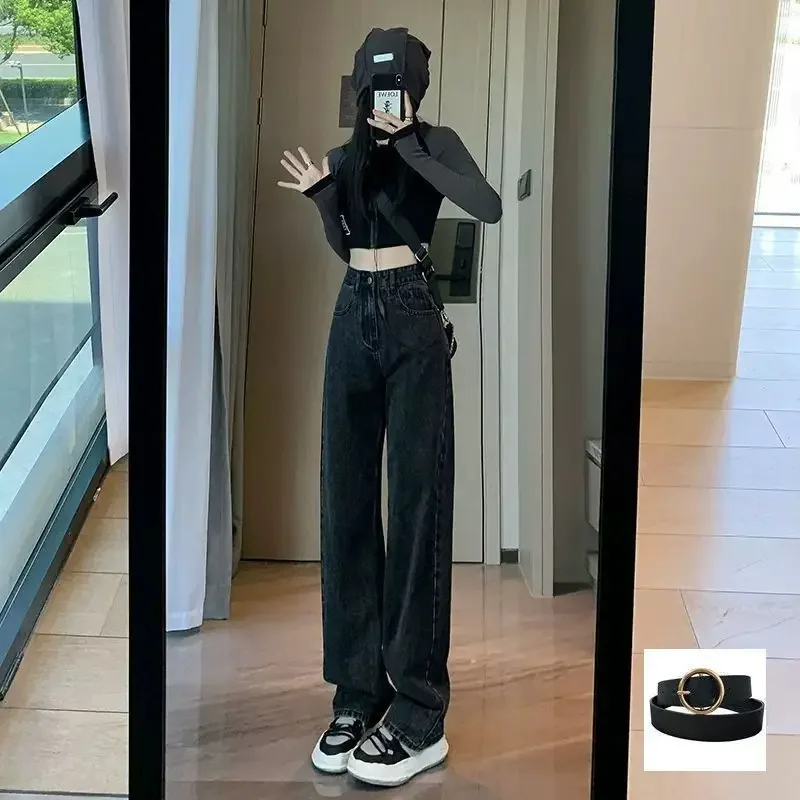 

High Waist Pants for Women Casual Baggy Jeans Women Vintage Women's Fashion Wide Leg Pants Youthful Female Trousers Streetwear