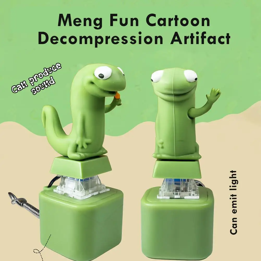 كروكينج الضفدع تململ قلادة المفاتيح مع أضواء ملونة USB قابلة للشحن الإجهاد المخلص مضحك الحسية الحيوان زر الصوت #1