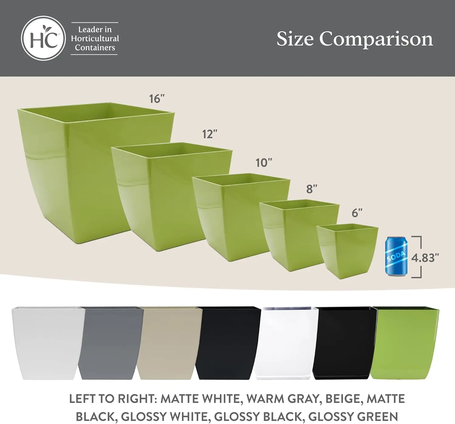 وعاء نباتات مربع ذاتي السقي من Aria مع تصريف - مزارعي كلاسيكي للنباتات الخارجية والنباتات الداخلية - Lightwei #6
