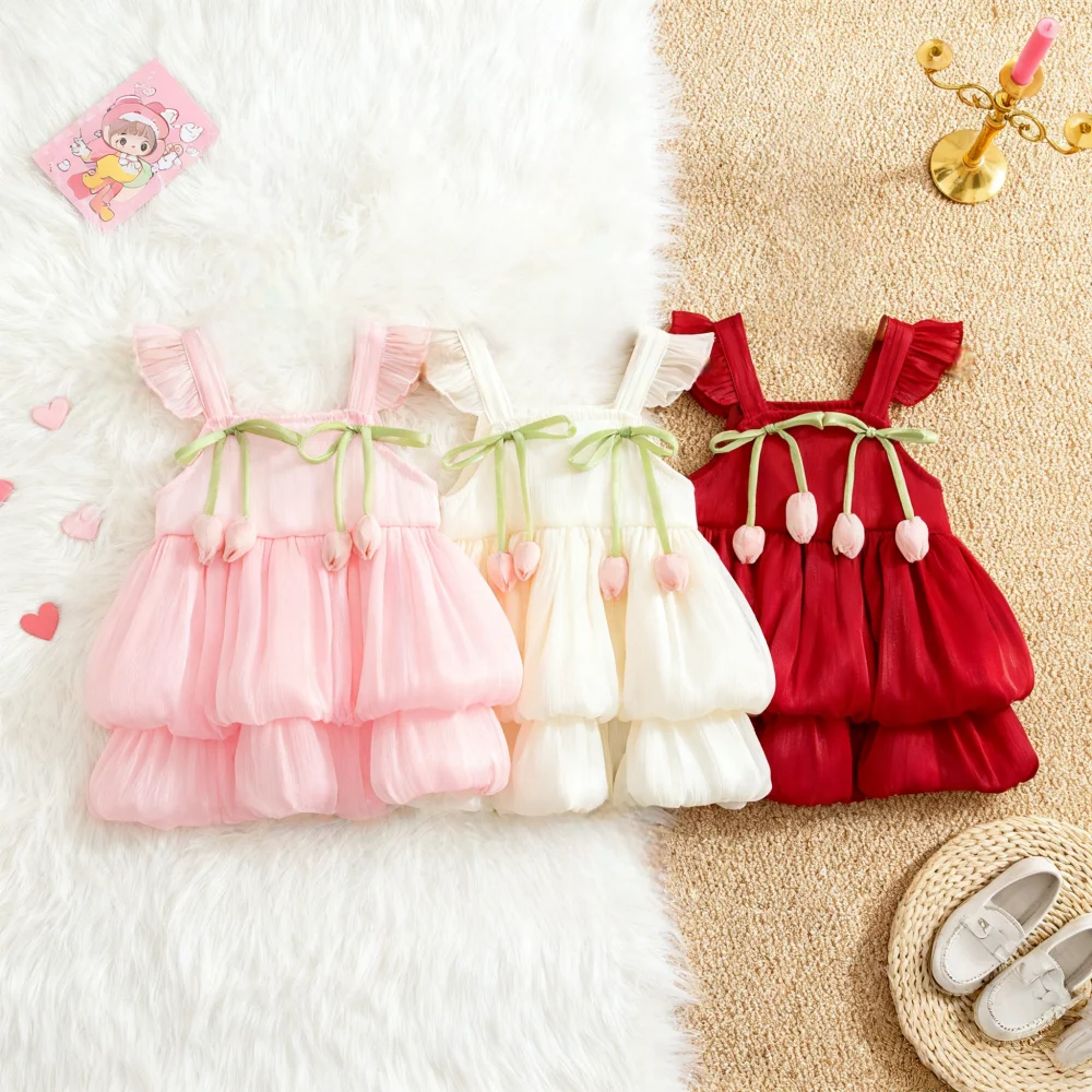 

Baby Girl Dress Summer Floral With Little Flutter Sleeves Baby Dresses Adorable Flower Girl Dress