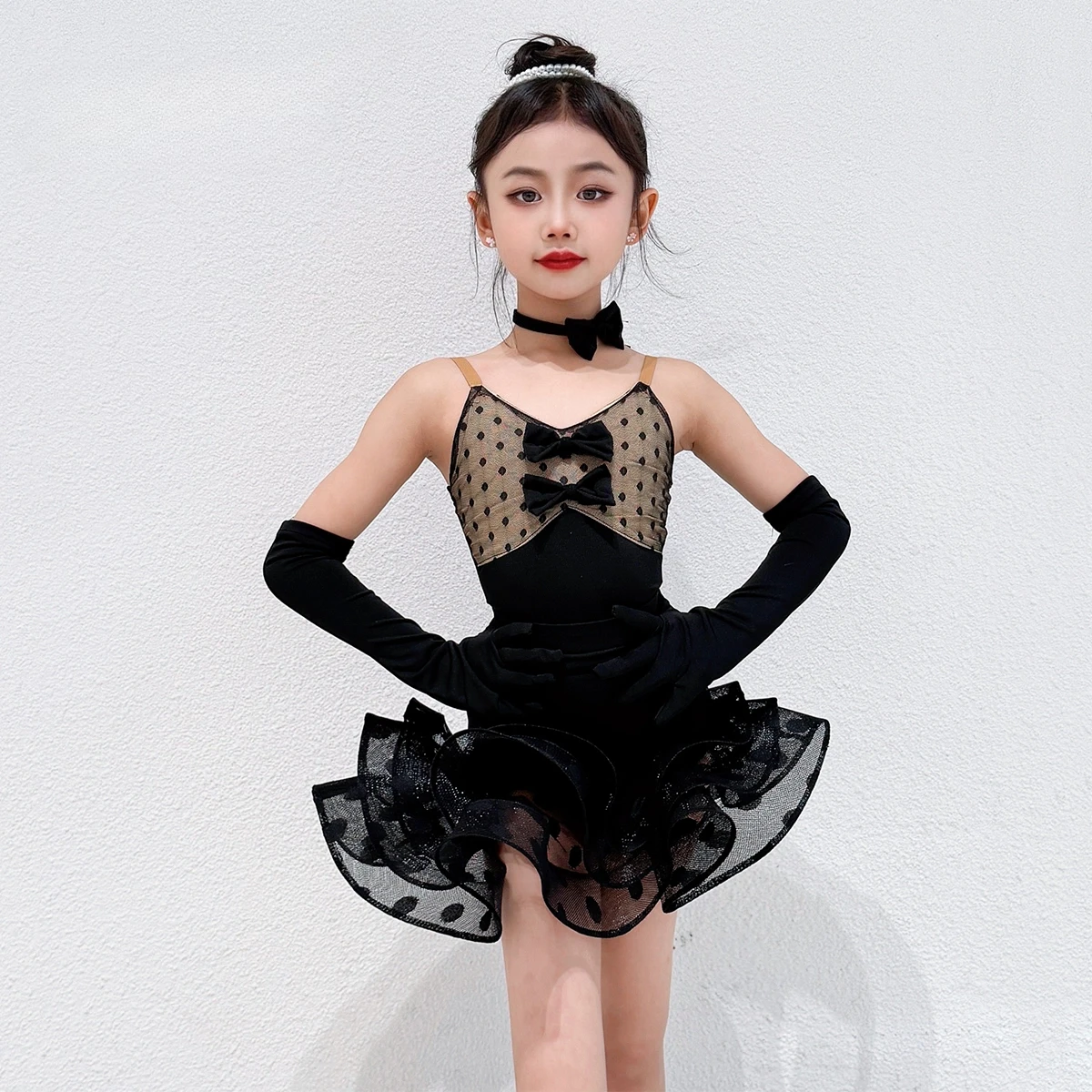 

2026 Summer Latin Dance Dress for Girls Rumba Samba Salsa Dancing Costume Kids Professional Competition Ballroom Dance Dresses