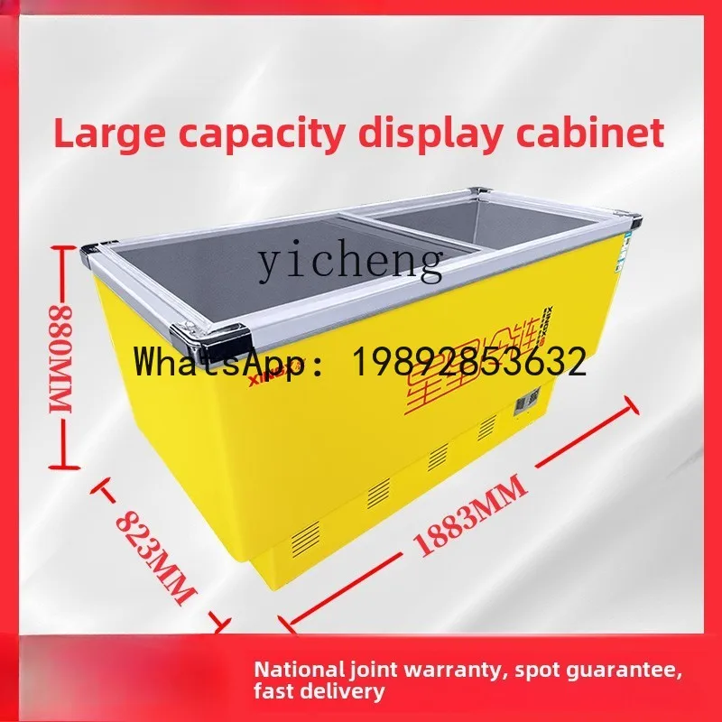 

AB Commercial Large Capacity Freezer Horizontal Flat Glass Display Cabinet Freezer