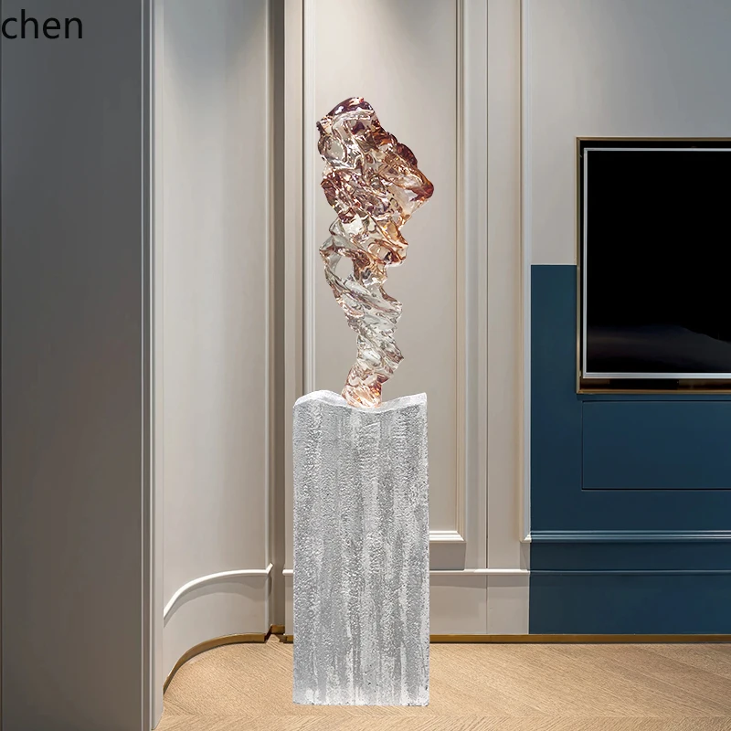 

HXL light luxury transparent resin soft decoration sculpture floor abstract ornament