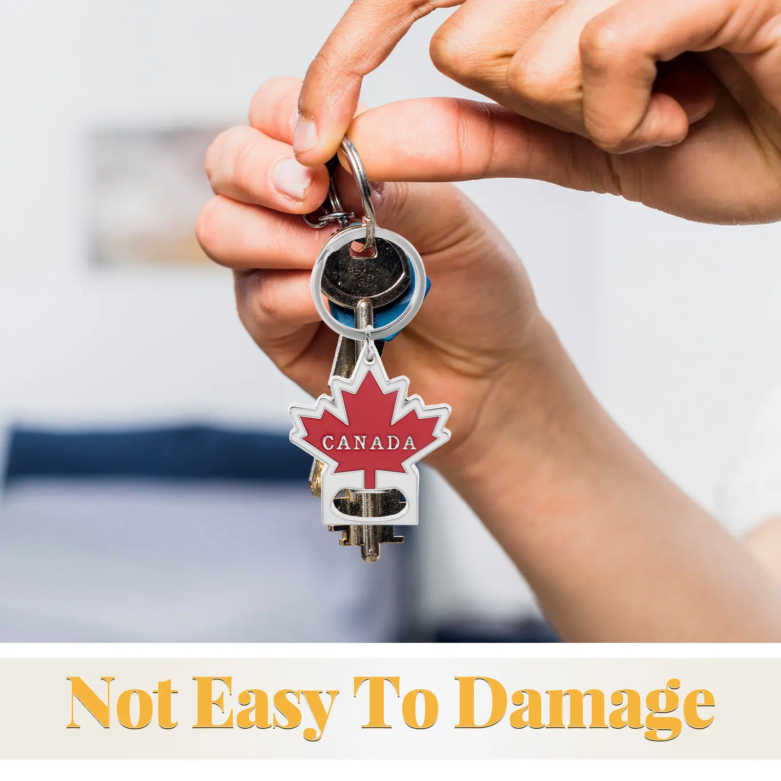 4Pcs Canadian Bottle Opener Keychain Canada Flag Design Metal Keyring Souvenir for Travel Parties Wedding Favors Canadian