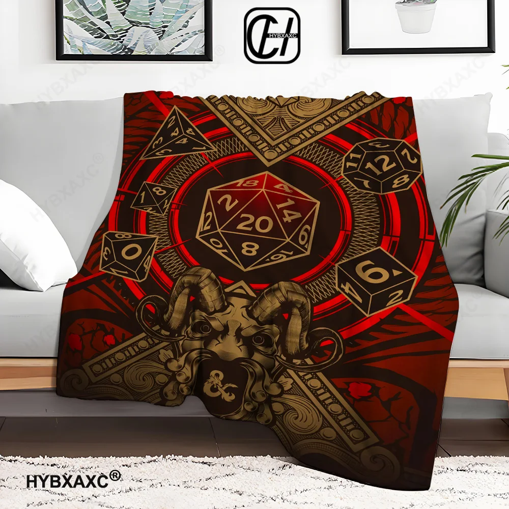 Dice D20 3D printing Blanket Children's Flannel Decorative Blanket D-Dungeons warm Sofa Cover Bedspread Blanket.