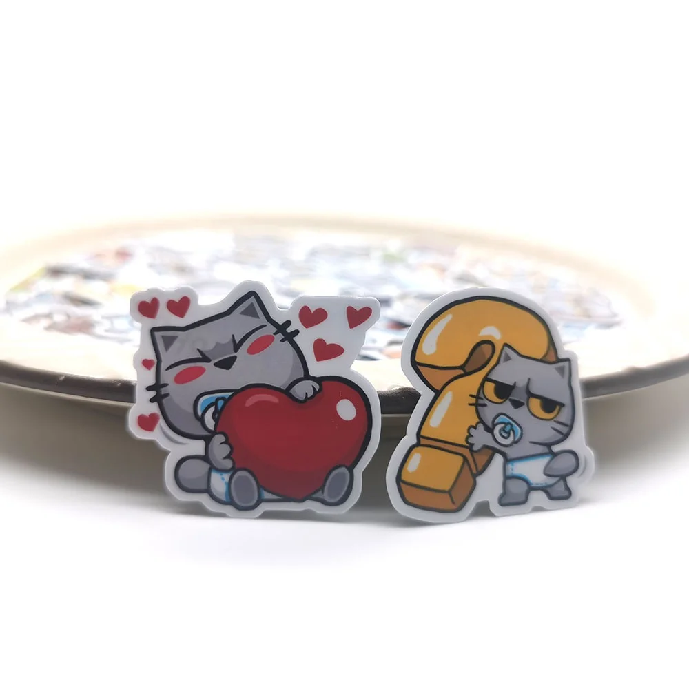 40pcs Not Repeat Cute Waterproof  Characteristic Cat Baby Scrapbooking Stickers DIY Craft Sticker Photo Albums Decor Diary Decor