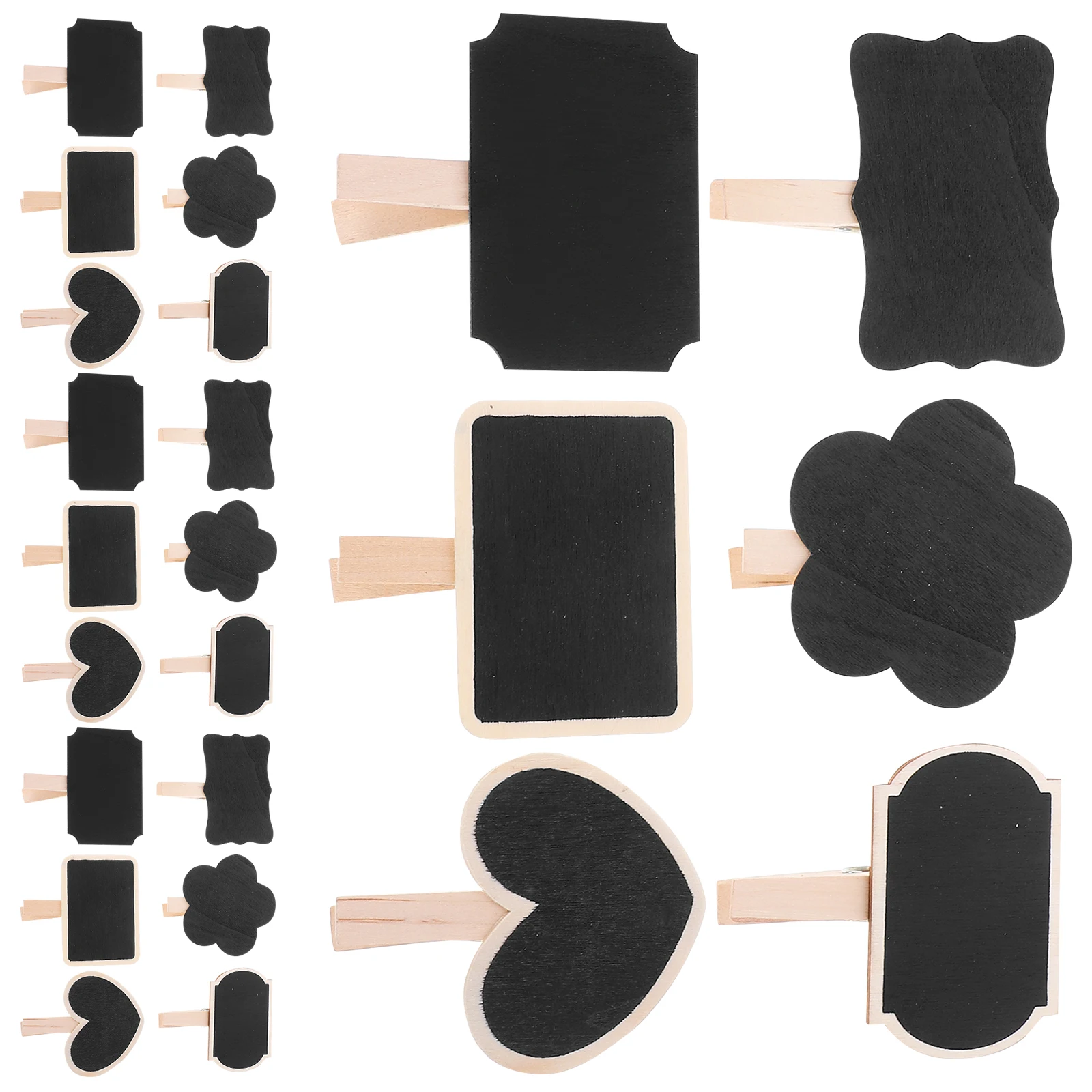 

30 Pcs Mini Whiteboard Wooden Message Clip Chalkboard Decoration Blackboard Small