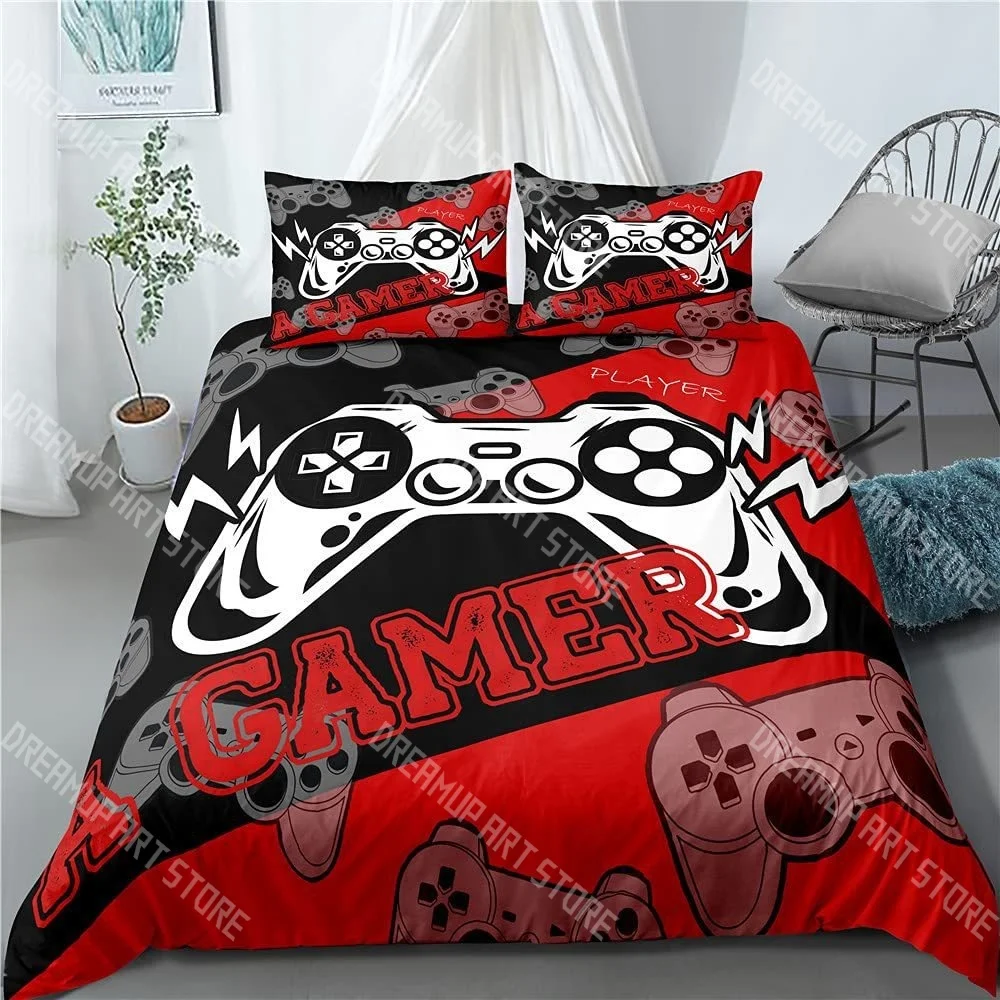 Gamepad Controller Gaming Designs Bed Covers Bedding Set,Play Gamer Printed 2-3 Piece Set Bed Cover,Birthday Gifts