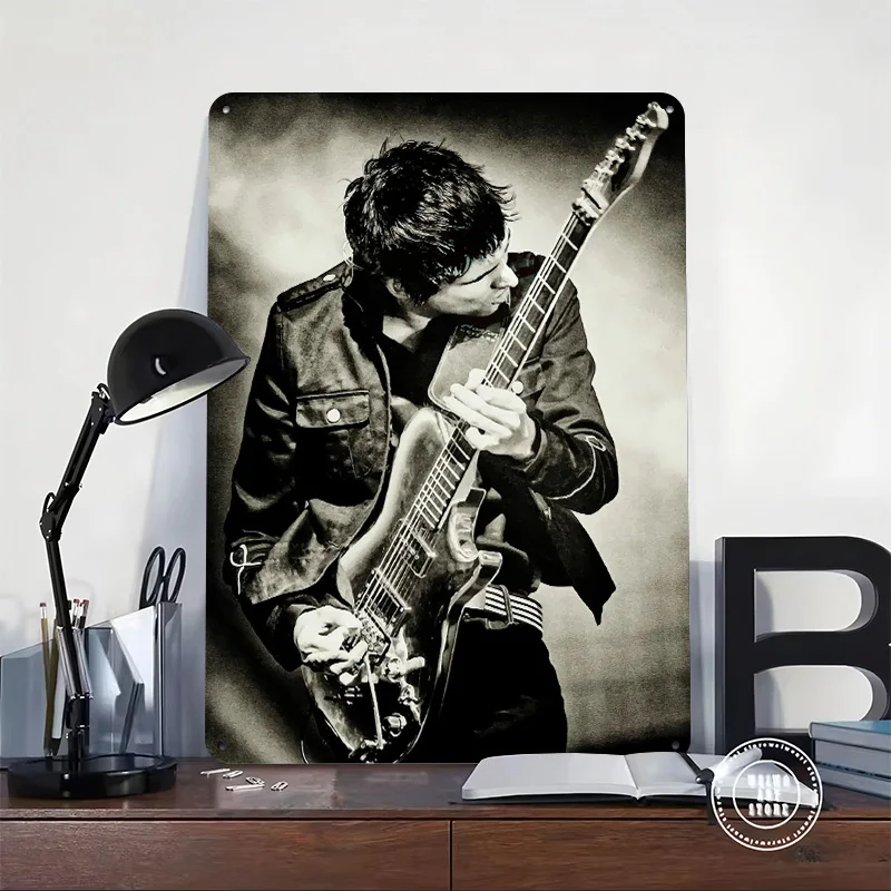 Muse Guitarist on Stage 3D Texture Printed Poster Custom Vintage Metal Tin Plate Sign for Wall Art Modern Home Decoration Luxury