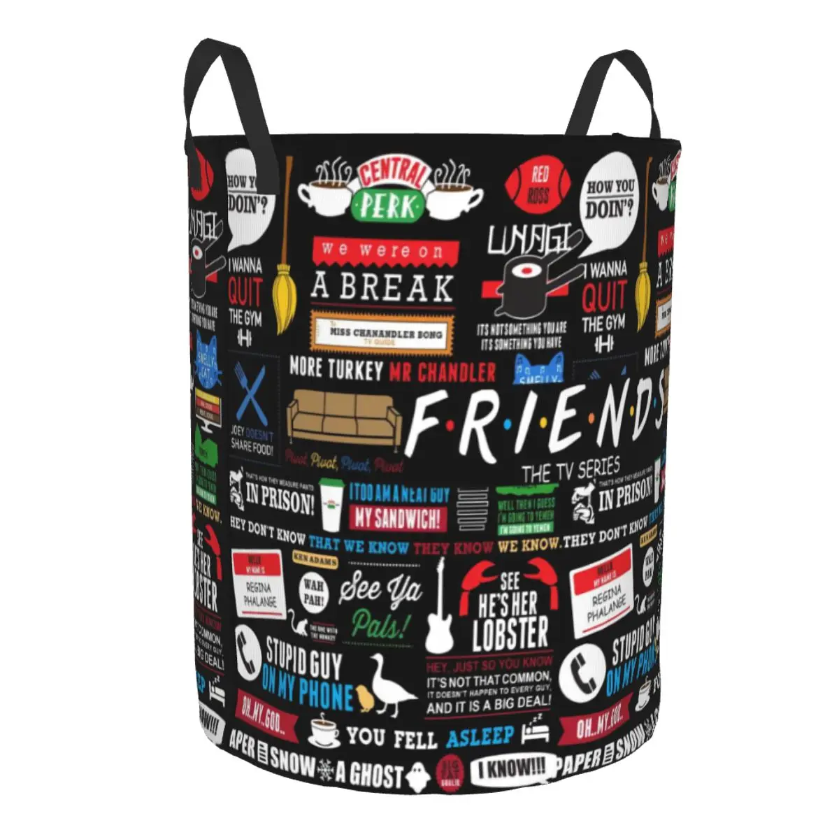 Custom Funny TV Show Friends Collage Laundry Hamper Large Clothes Storage Basket Toy Bin Organizer for Kids