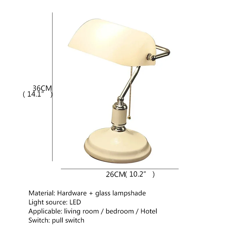 KERWIN 클래식 심플 테이블 램프, 크리에이티브 화이트 디자인, LED 빈티지 유리 조명 장식, 홈 침실, 서재, 사무실 책상