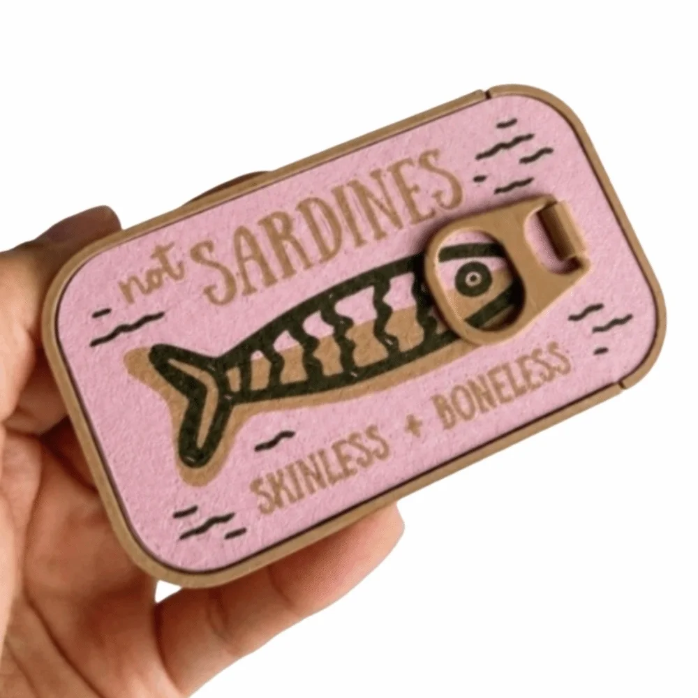 3D Printed Sardine Tin Jewelry Box Multi Functional Durable Necklace and Earring Storage Box Decorative Creative