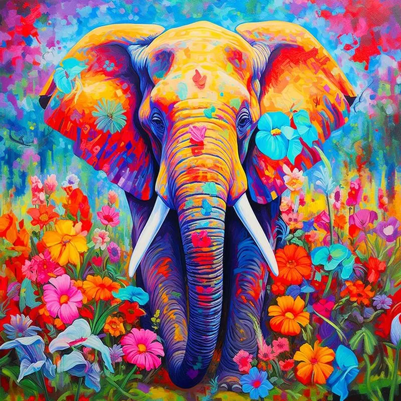 

GATYZTORY Diamond Embroidery Elephant Cross Stitch Kits Diamond Painting Animal Rhinestone Pictures Diamond Art Home Decor