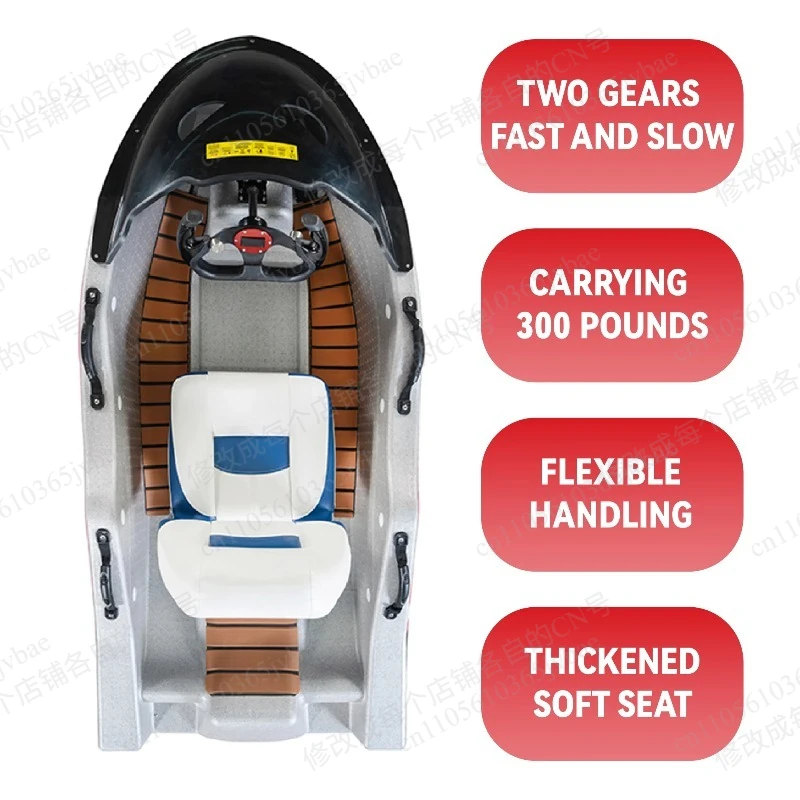 Custom 72V Powered Jet Boat, Adult Surf Kart Dual-purpose, with Boat Fins
