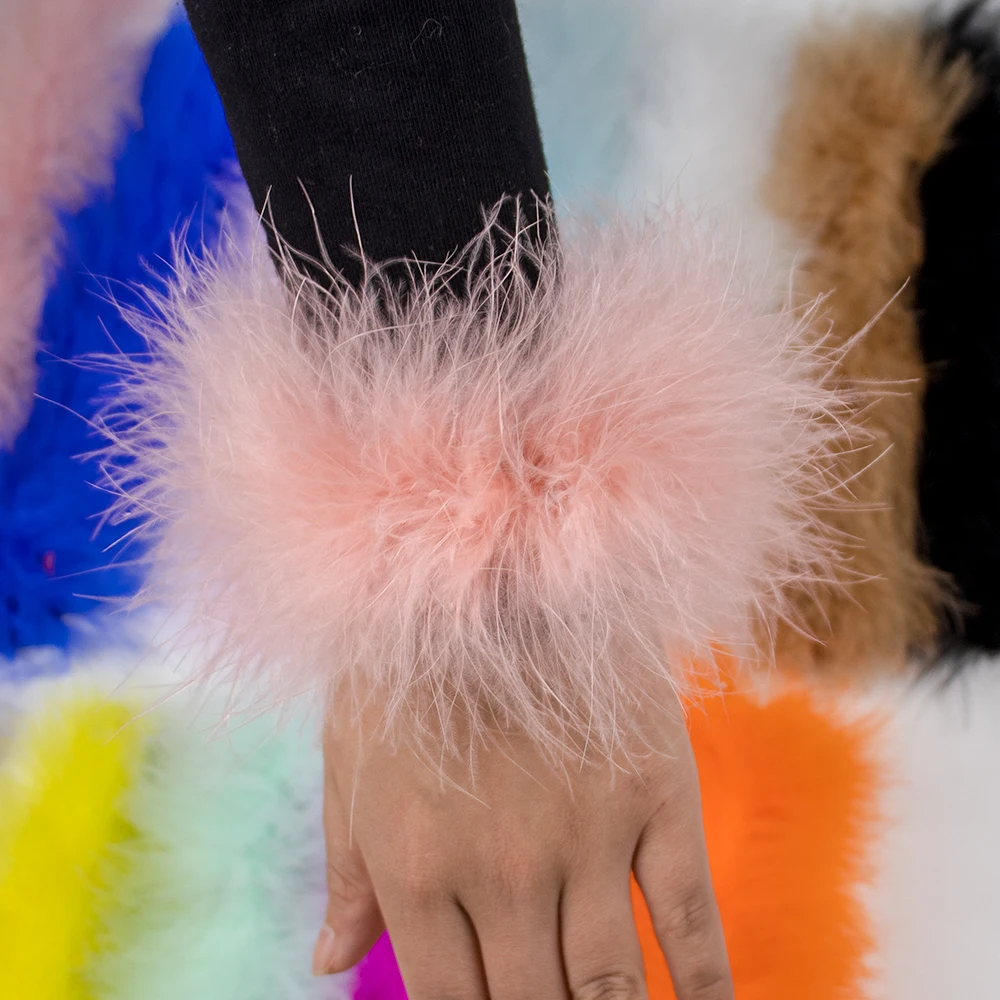 

Arm Cuff Soft Feather Women Bracelet Hair Accessories Real Feather Furry Hand Cuffs Fashion Ring Wristband Slap Bracelets
