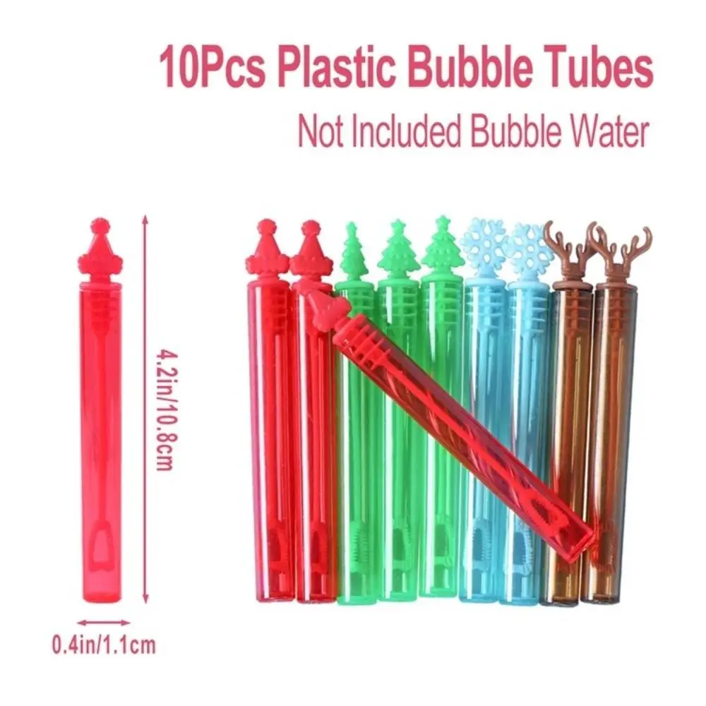 10pcs New Christmas Wand Tube New Year Xmas Tree Bubble Wands Navidad Gifts Kids Empty Bottles