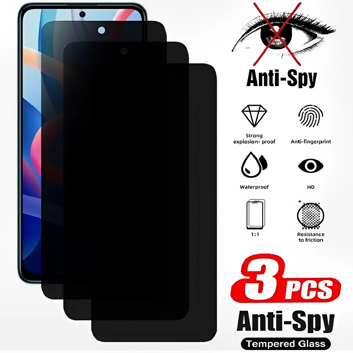 

3-Pack Anti-Scratch Mobile Phone Screen Protector, Compatible with Xiaomi Accessories