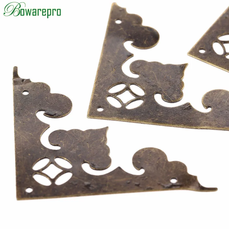 4Pcs 58mm Antique Corner Brackets Jewelry Gift Box Wooden Case Table Feet Leg Book Corner Decorative Protector Cover with Screws
