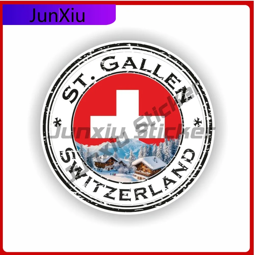 

St. Gallen Sankt Switzerland Seal Funny Truck Motorcycle Fade Resistant Car Modification Vinyl Decal For Car Truck SUV Window