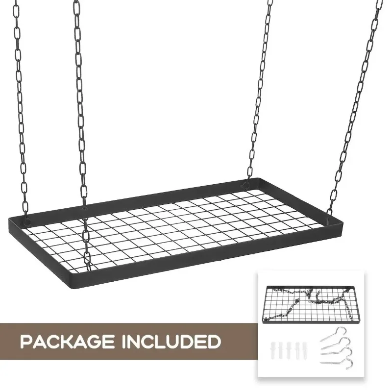 Hanging Kitchen Pot Pan Rack Holder Cookware Storage Shelf Hanger with Hooks Kitchen Storage Rack Tableware Organizer 22lbs 10KG