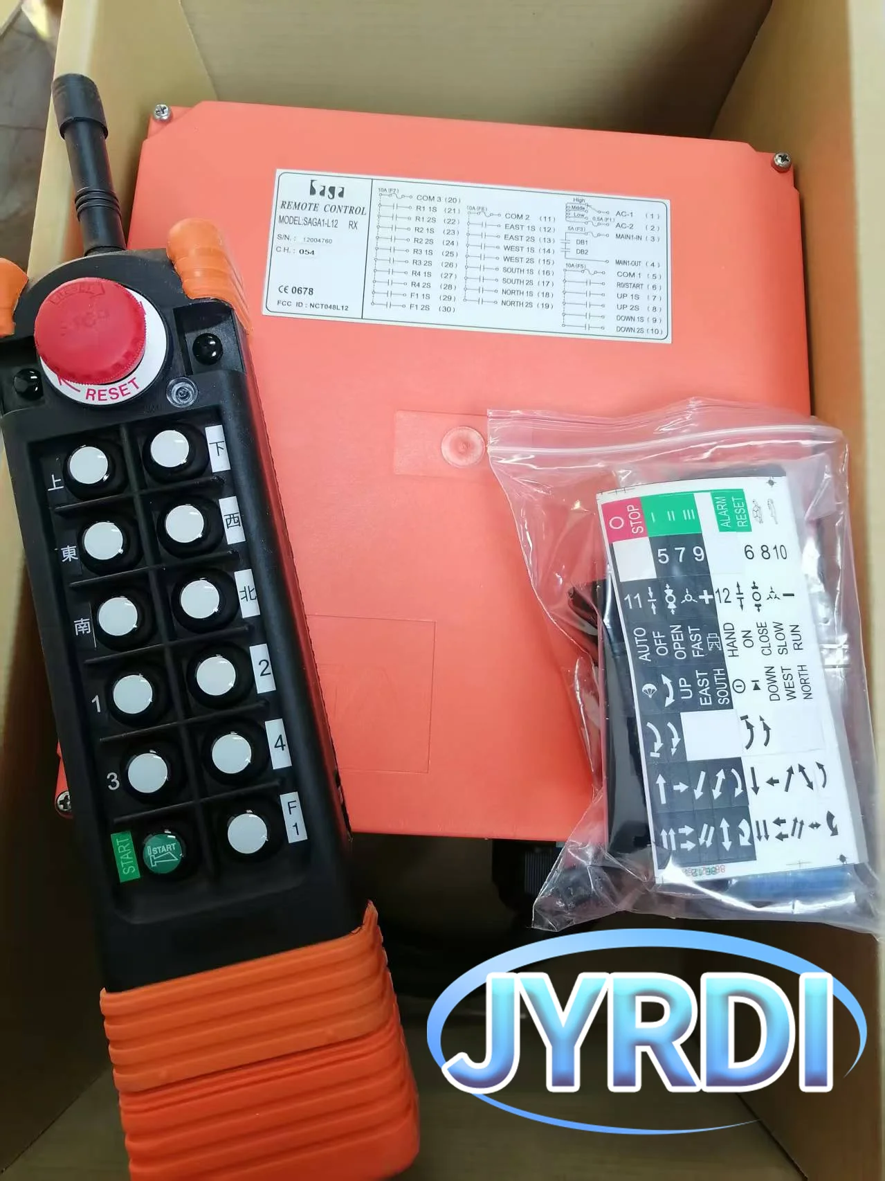 Saga L12 10 buttons double speed Industrial Wireless Radio Crane Remote Control switches Hoist overhead bridge Crane Controller