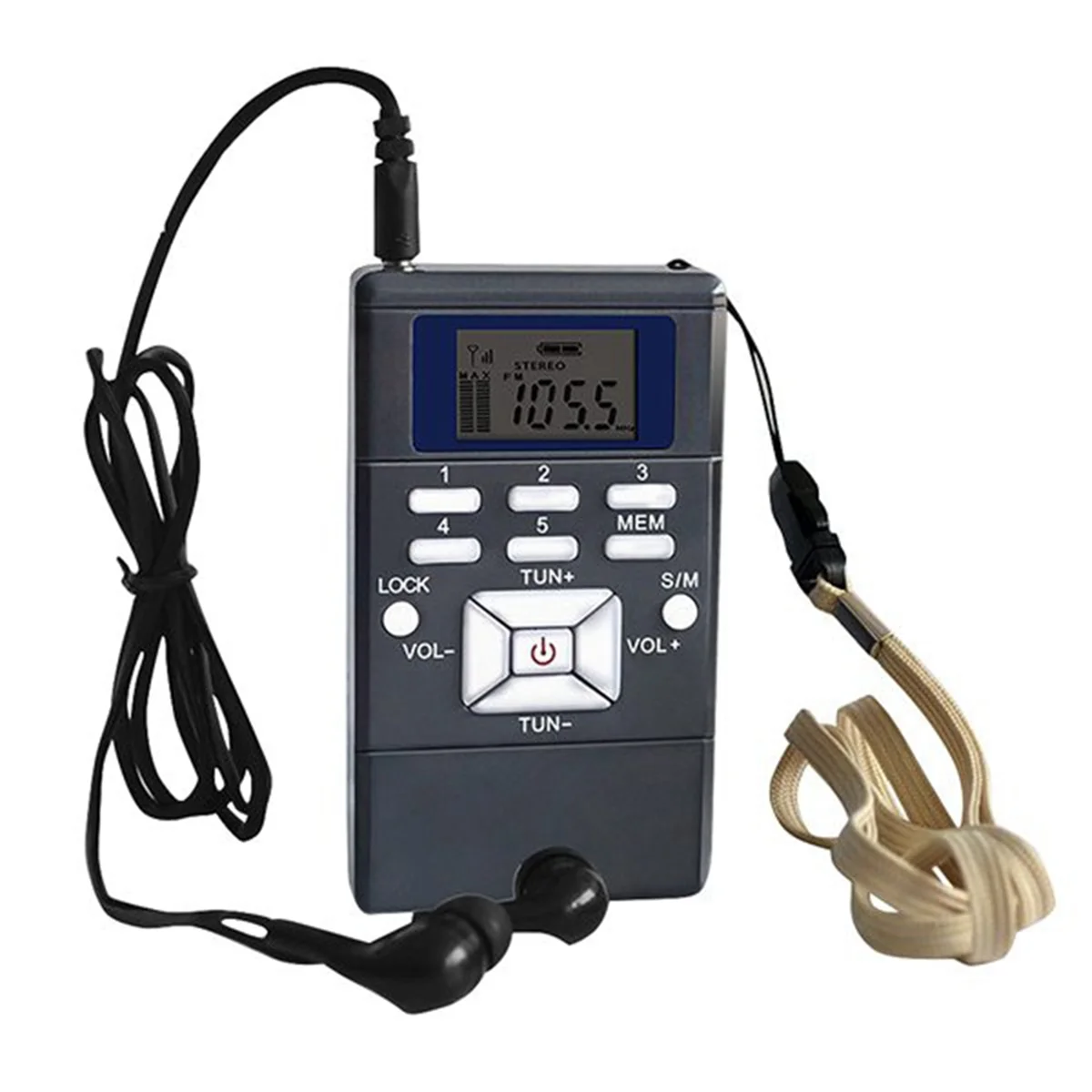 B03B-Digital Fm Radio Mini Speaker Portable Receiver Display Single Band Music Player Led Display Silver Gray