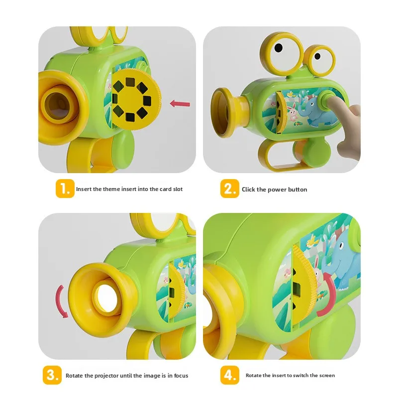 الأطفال الإسقاط مصباح يدوي الطفل جهاز عرض محمول التعرف على الألوان السيناريو ألعاب تعلم المبكر 12 بطاقة مع 96 أنماط