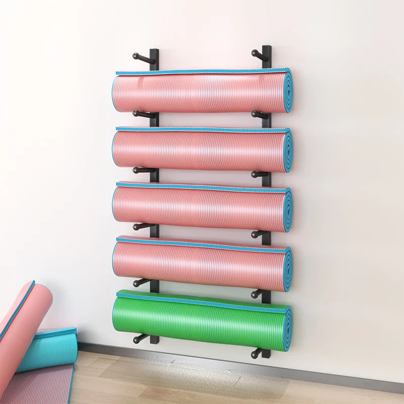 Yoga Mat Storage Shelves Home Wall Hanging Basketball Shelf Organizer Fitness Equipment Multilayer Shelves on Wall