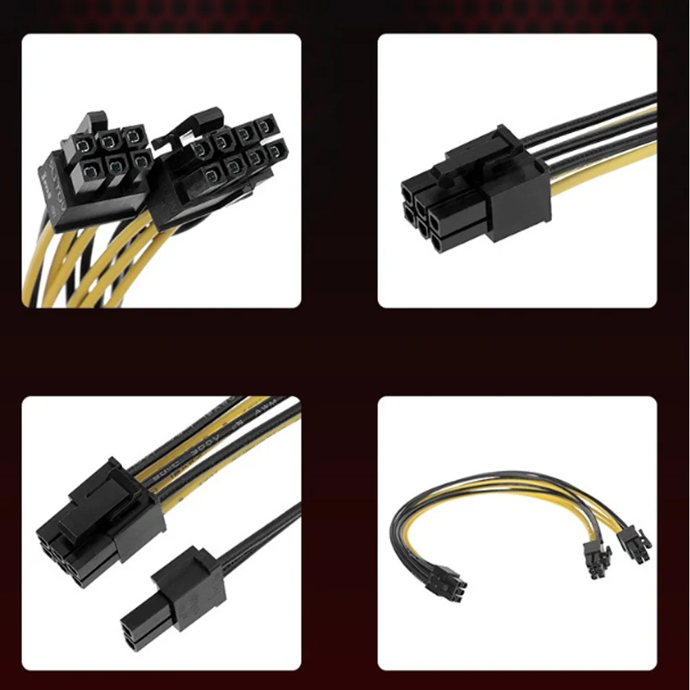 Power Graphics Card Male 6p To 8p 6+2 Module Extension Cable Power Supply Line 6pin Male To Double 8pin Adapter Cable