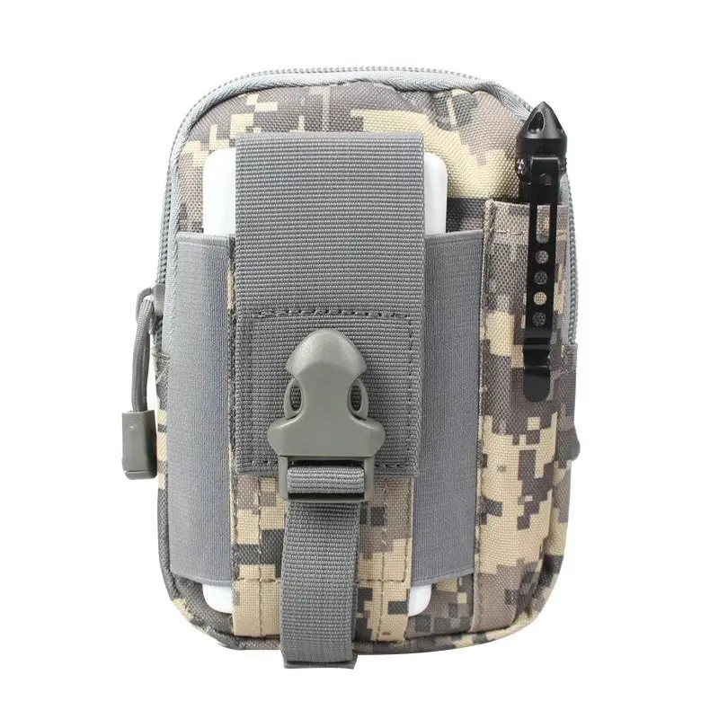 Outdoor Tactical multi-functional Fanny Pack 1000D waterproof and wear-resistant MOLLE accessories Wear belt camo mobile phone