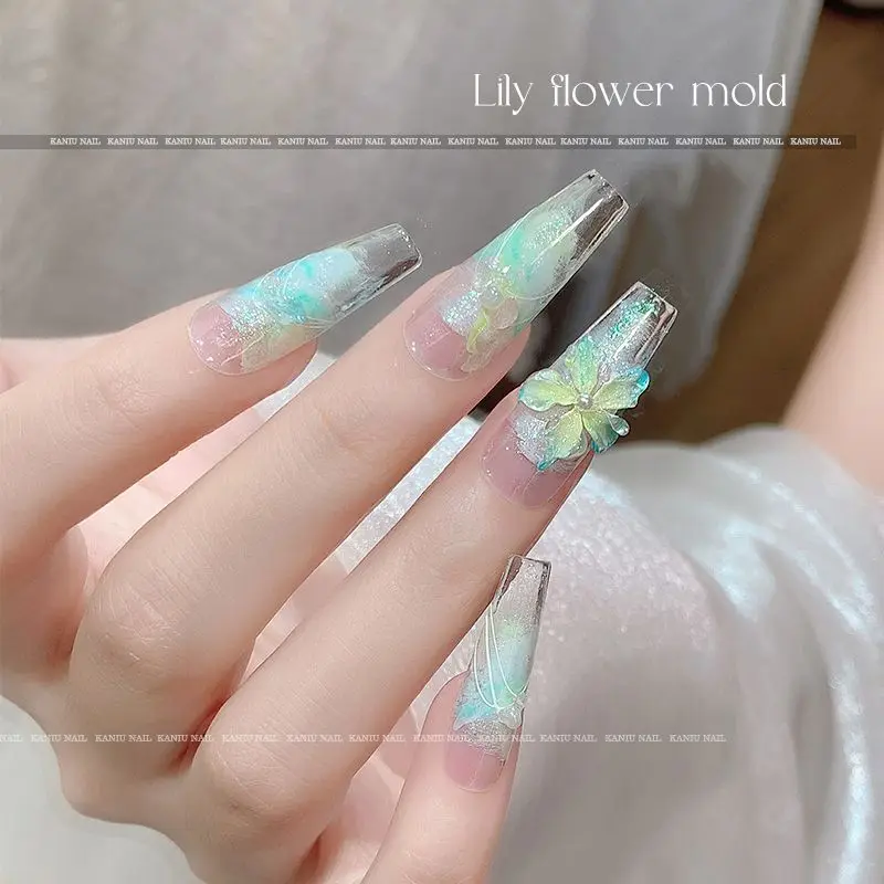 1pc Tulpe Form Ranunculus Asiaticu lilie 3D Acryl Form Daisy Rose Nail art Dekorationen Nägel DIY Silikon Nägel Form