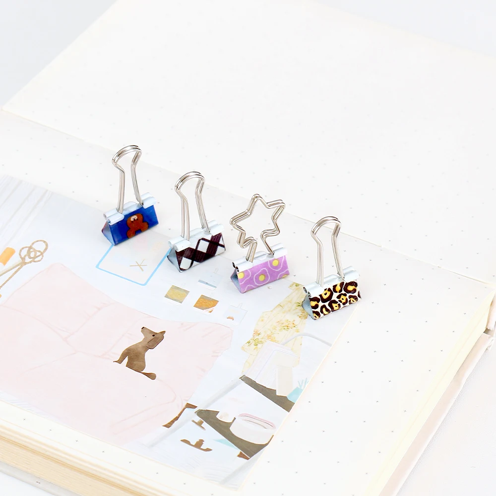 Imagem -03 - Trompete Color Printing Binder Clips Dovetail Bills Clip Material de Escritório Atacado 19 mm 30 Pcs