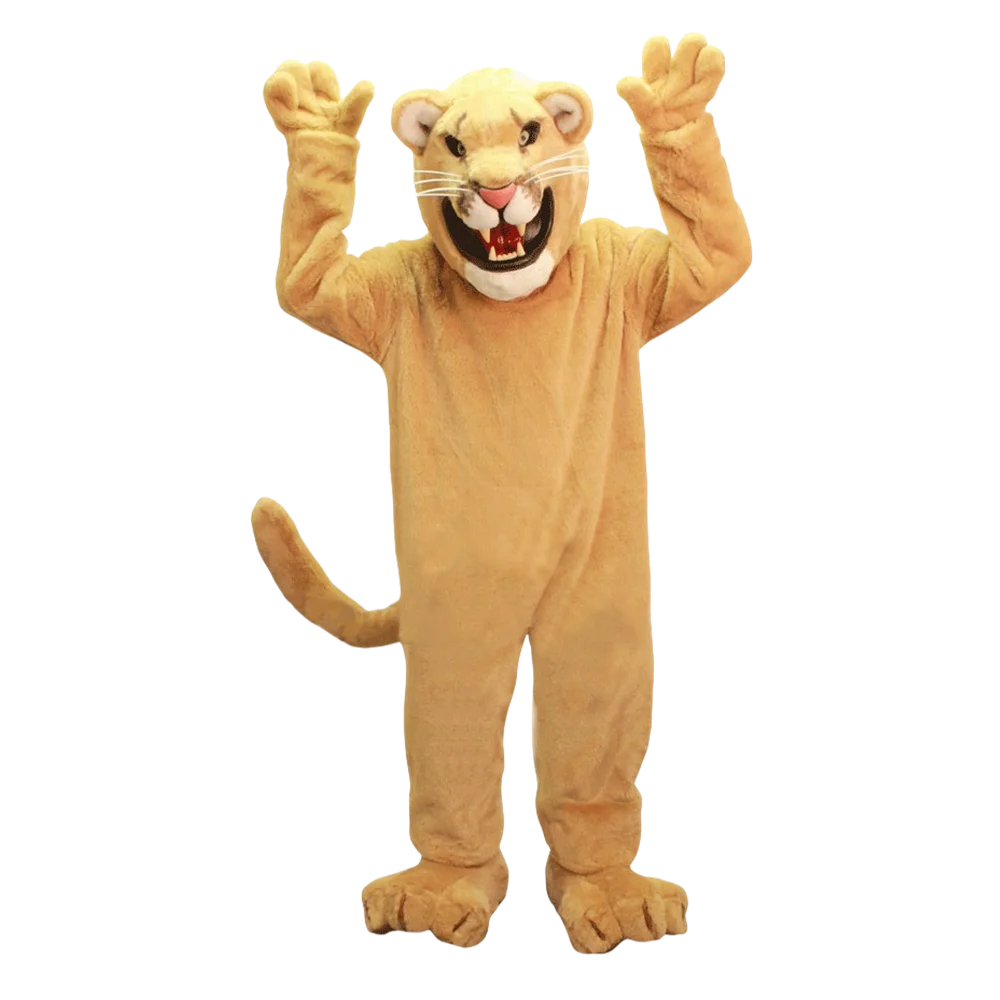 Professional Golden Cougar Mascot Costume Lion Cat Mascotte Mascota Outfit Suit Fancy Dress Party Cosply Costume SW599