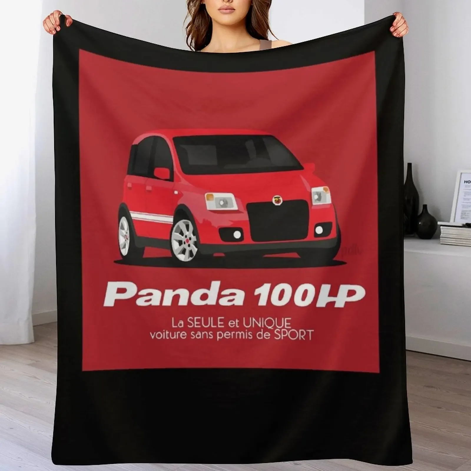 Fiat Panda 100HP Red Throw Blanket Kid'S Bed linens halloween Blankets
