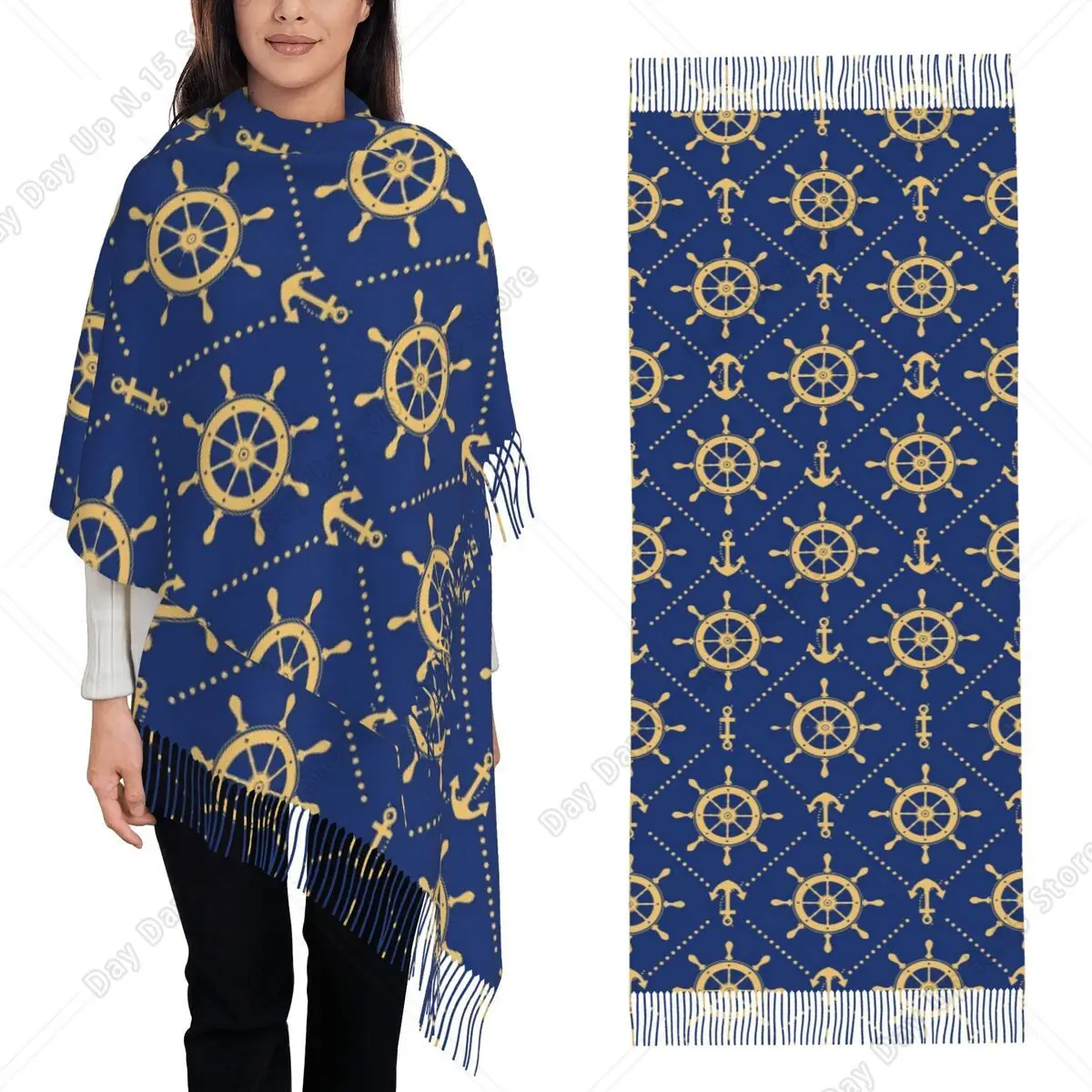 Work Like A Captain Party Like A Nautical Skull Sailor Scarf Scarves Shawls and Wraps Large Fall Winter Shawl Wrap