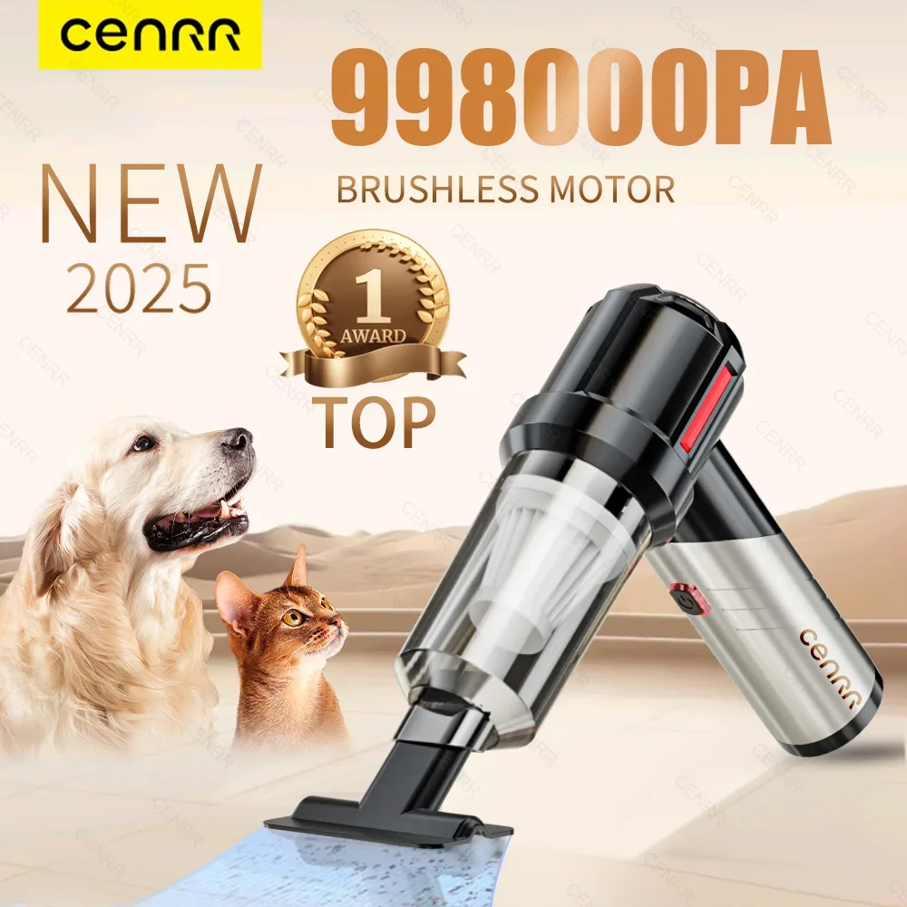 CENRR Car Vacuum Cleaner Strong Suction 998000PA Powerful Handheld Wireless Vacuum Cleaner Mini Blower for Home Appliance
