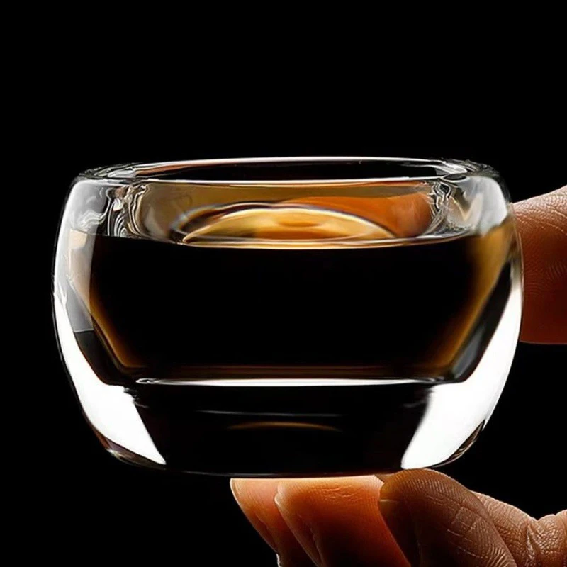 80ml Tea Cup Crystal Glass Pure Natural Glass Thickened Wine Cup Transparent Master Cup Gifts for Friends Wholesale Cups Glasses