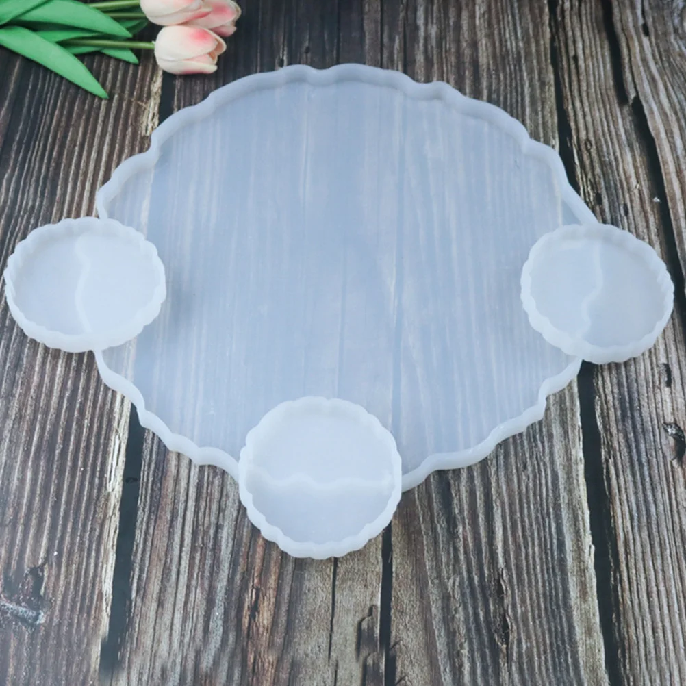 

2pcs Crystal Epoxy Mold Silicone Tray Mold Round DIY Mould Transparent Resin Craft Tool Jewelry Making Storage Serving Tray