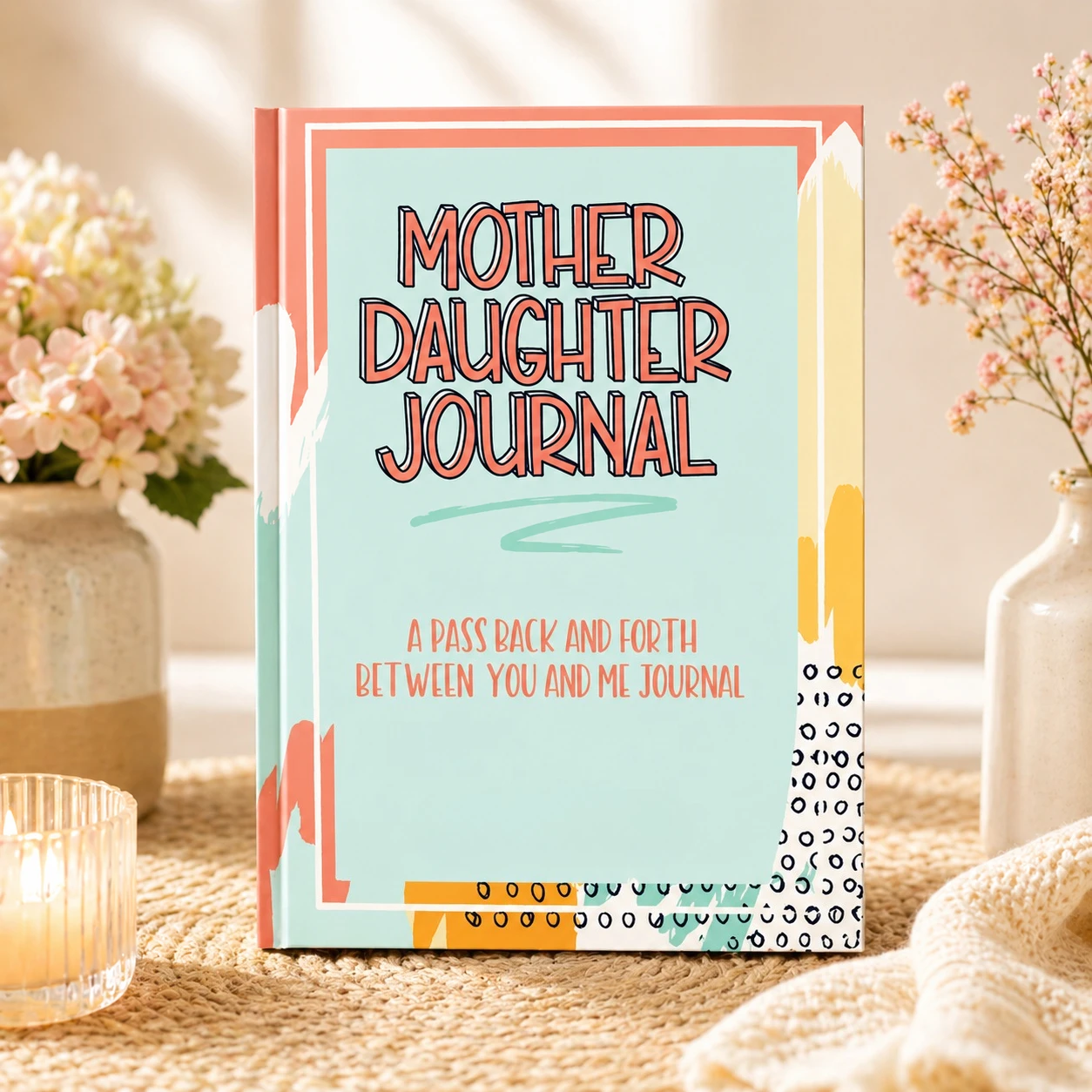 Mother Daughter Journal Interactive Notebook Communication Book with Prompts Thick Paper 106 Pages Pass Back Journal