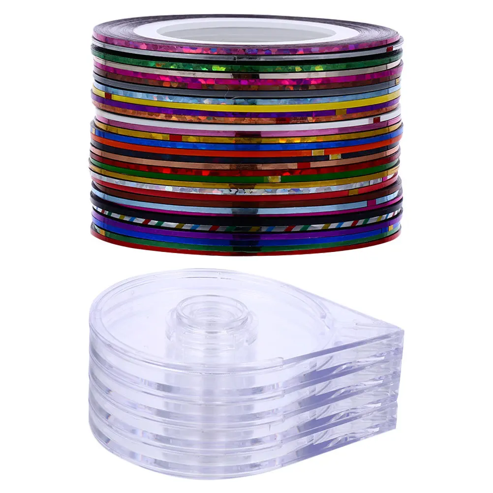 

120Pcs Nail Art Strip Sticker Premium Colorful Nail Tape DIY Manicure Accessory Sharp Line Decor for Salon Professional Use