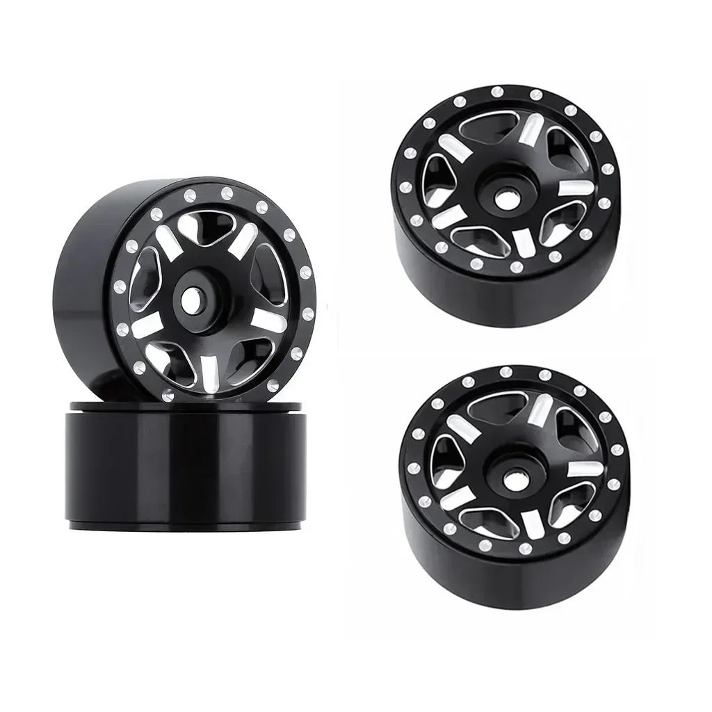 4 pièces 1.0 "Beadlock CNC Micro moyeu de jante de roue sur chenilles pour voiture sur chenilles 1/24 RC Axial SCX24 90081 AXI00001 gladiateur