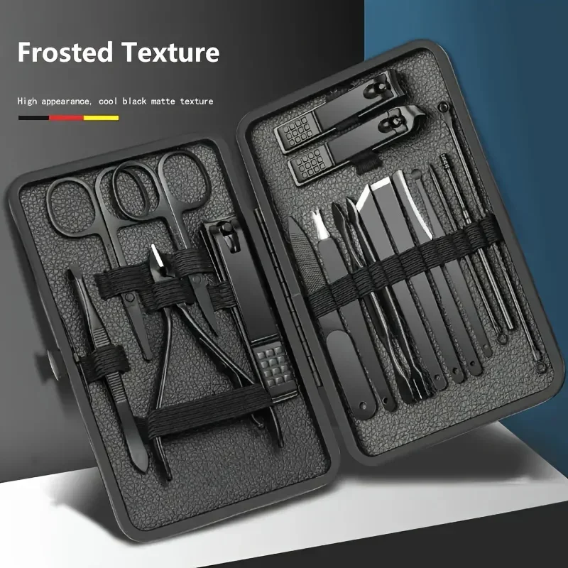 

Deluxe Manicure & Pedicure Kit With Stainless Steel Nail Clippers, Cuticle Trimmer, And Dead Skin Remover - Includes Portable